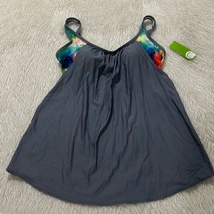 Next stretch fabric swimming top size large new